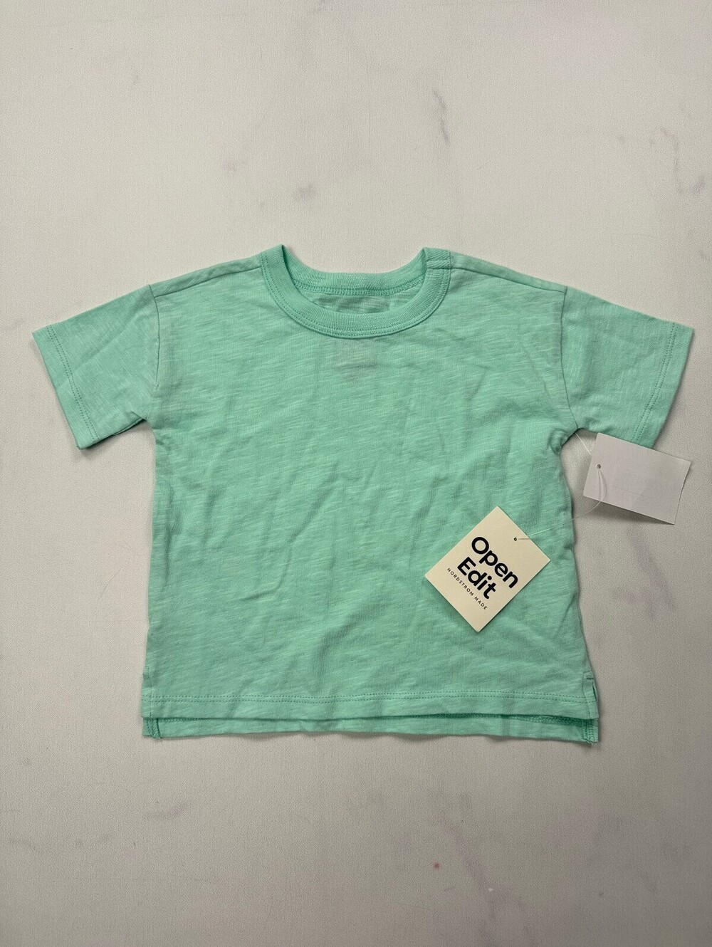 Open Edit Cotton T Shirt Mint Modern Classic Style - Girls 12M